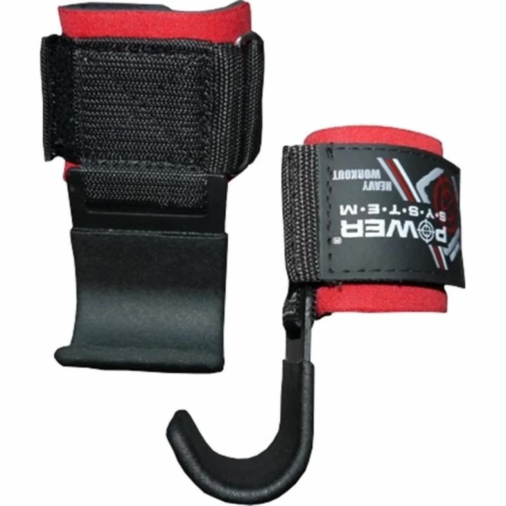 Гаки для тяги на зап'ястя Power System Hardcore Hooks PS-3310 Black/Red (PS-3310_Black-Red) - зображення 3