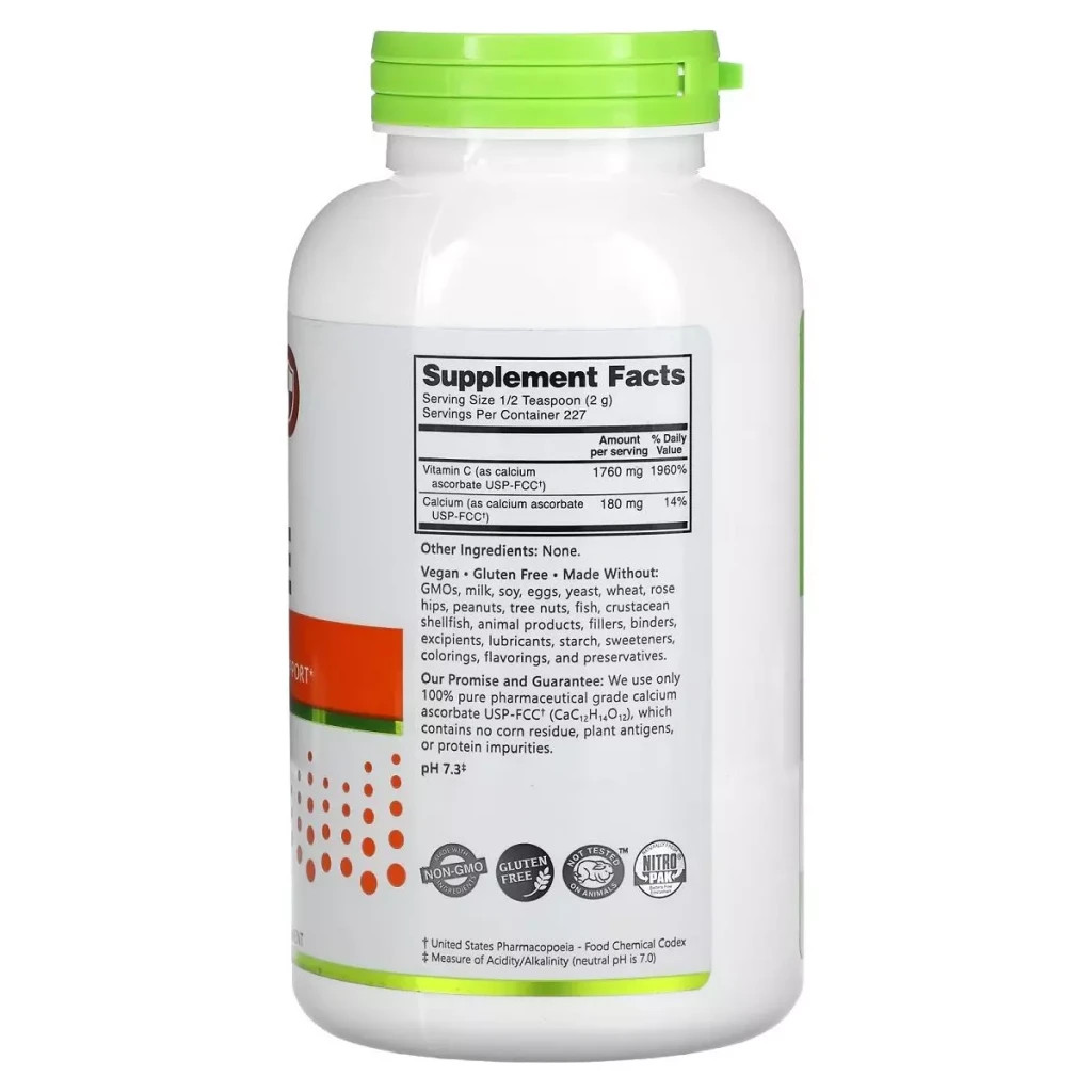 Вітамін NutriBiotic Аскорбат кальцію, Immunity, Calcium Ascorbate, 454 гр (NBC-00401) - зображення 2