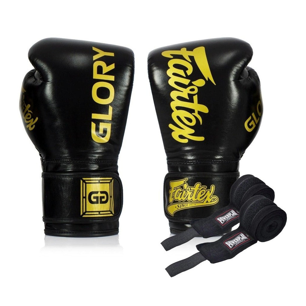 Боксерські рукавички Fairtex BGVG1 Black 16 унцій (бинти в комплекті) (BGVG1_16oz_Black) - зображення 1