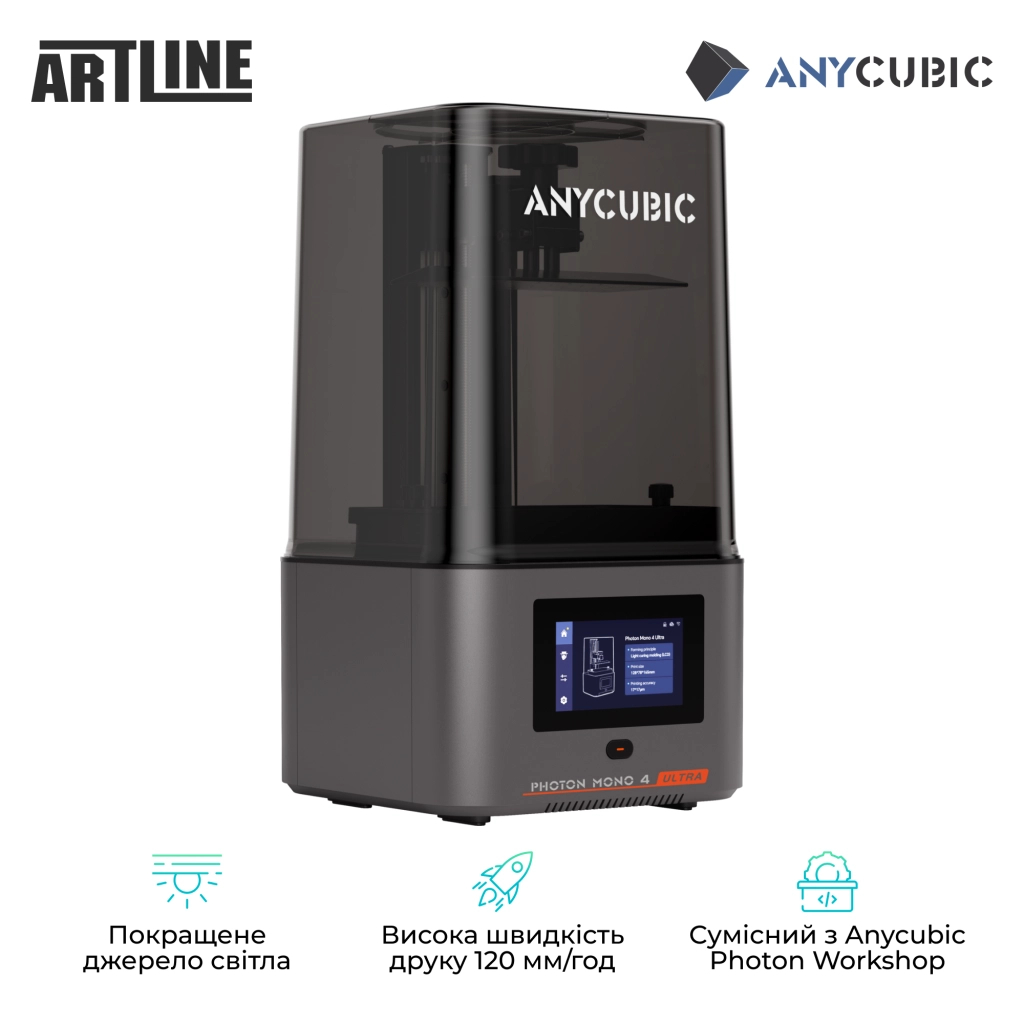 3D-принтер Anycubic Photon Mono 4 Ultra (PM4UBK0A-O) - зображення 3