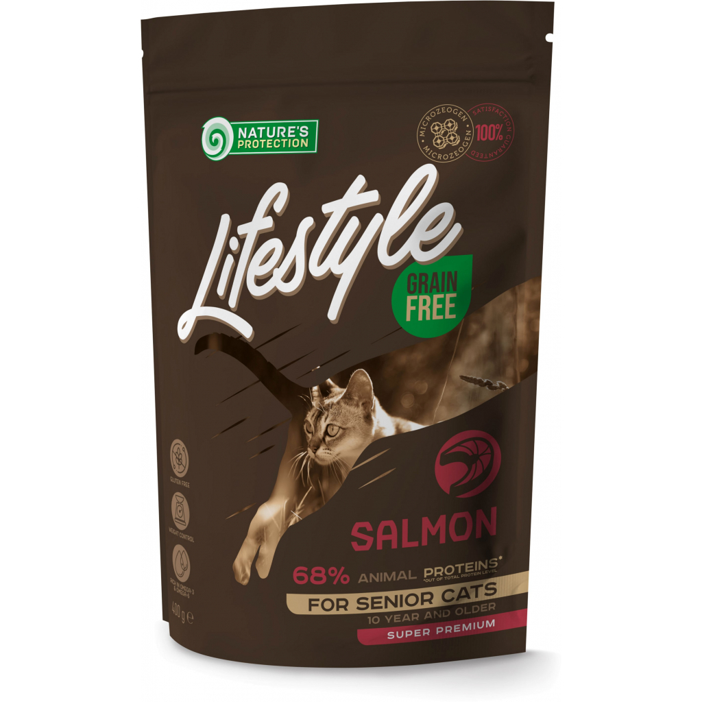 Сухий корм для кішок Nature's Protection Lifestyle Grain Free Salmon Senior Cat 400 г (NPLS45955) - зображення 1
