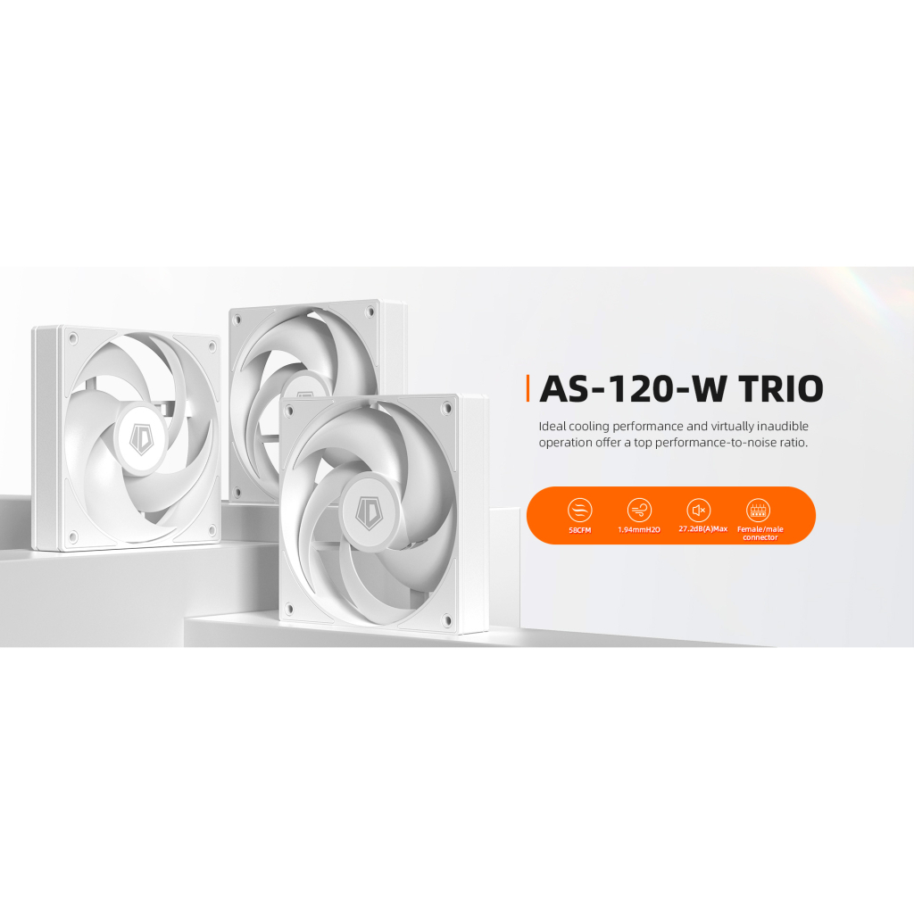 Кулер до корпусу ID-Cooling Вентилятор ID-Cooling AS-120-W Trio (AS-120-W TRIO) - зображення 7