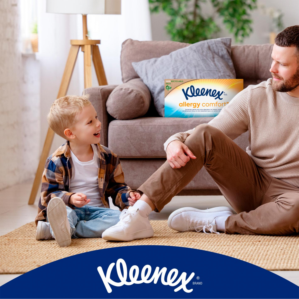 Серветки косметичні Kleenex Allergy Comfort 3 шари в коробці 56 шт. (5029053577210) - зображення 9