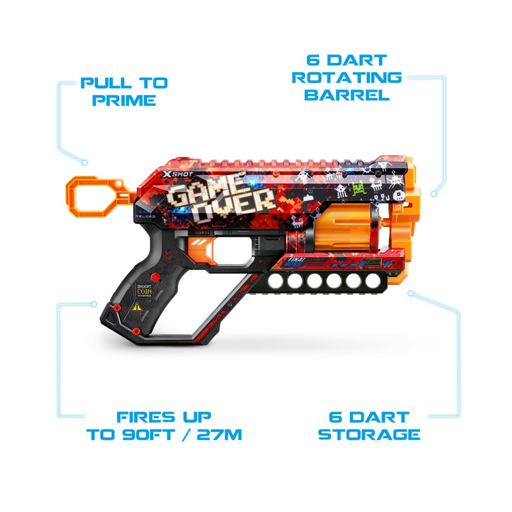 Іграшкова зброя Zuru X-Shot Швидкострільний бластер Skins Griefer Game Over (12 патронів) (36561D) - зображення 4