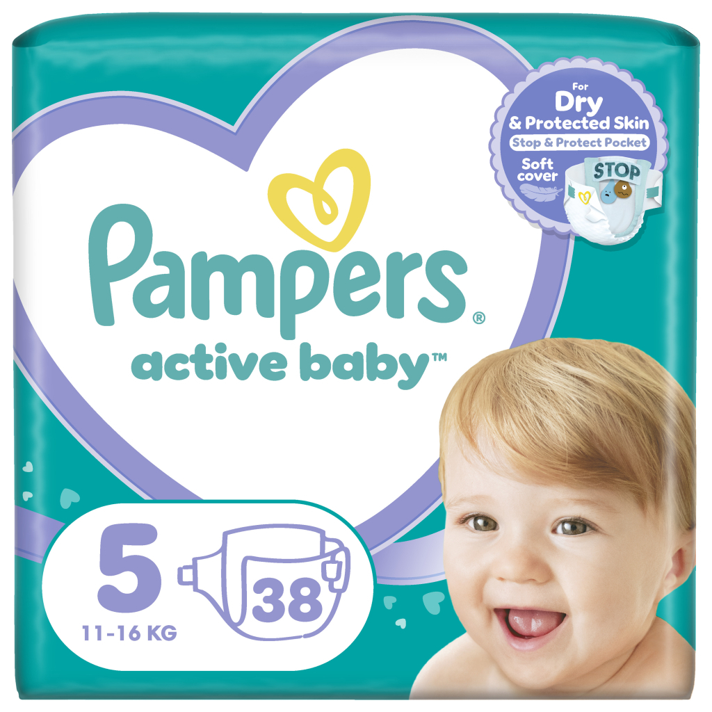 Підгузки Pampers Active Baby Junior Размер 5 (11-16 кг) 38 шт (8006540207796) - зображення 1