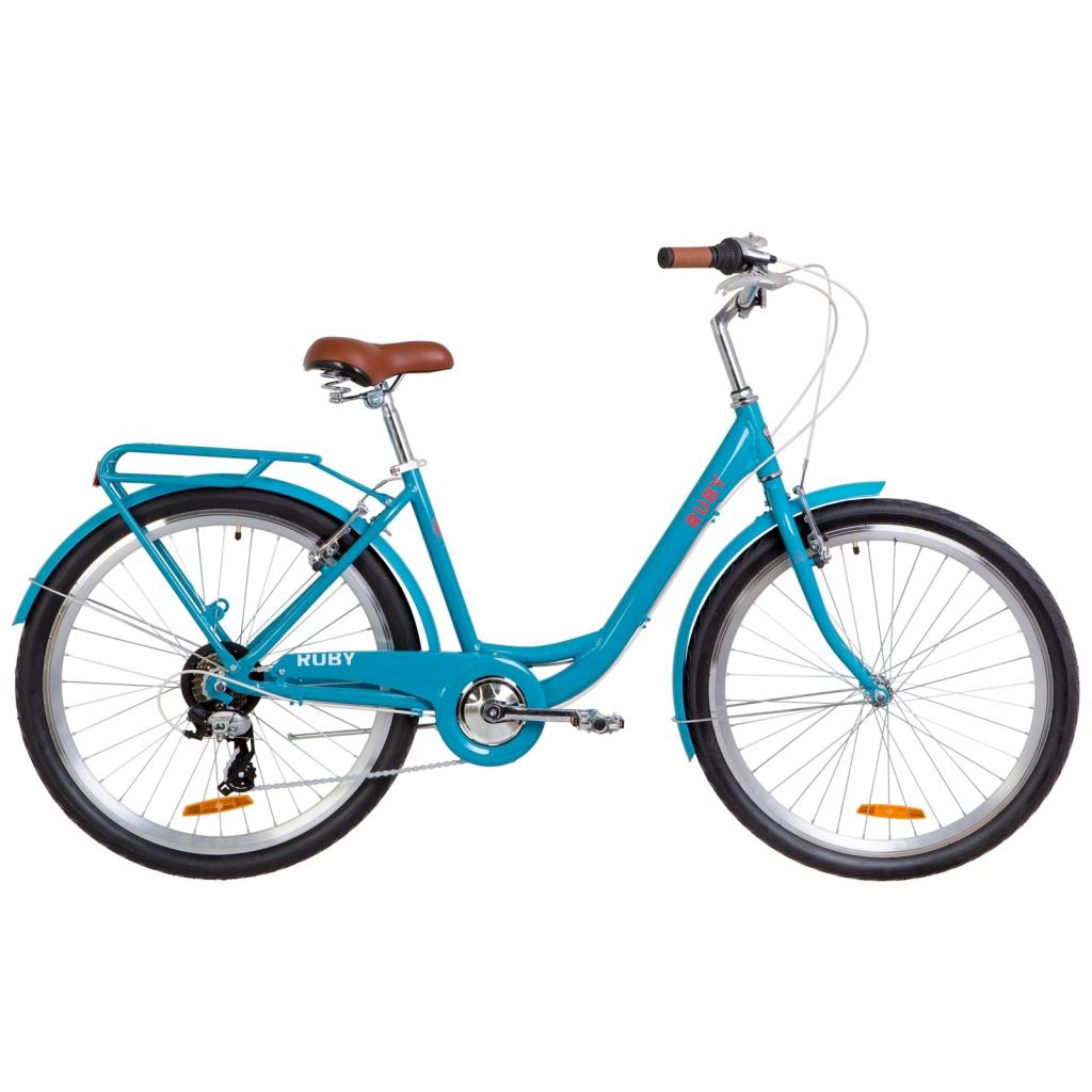 Велосипед Дорожник 26" RUBY Vbr рама-17" 2019 лазурний з багажником (OPS-D-26-069) - зображення 1