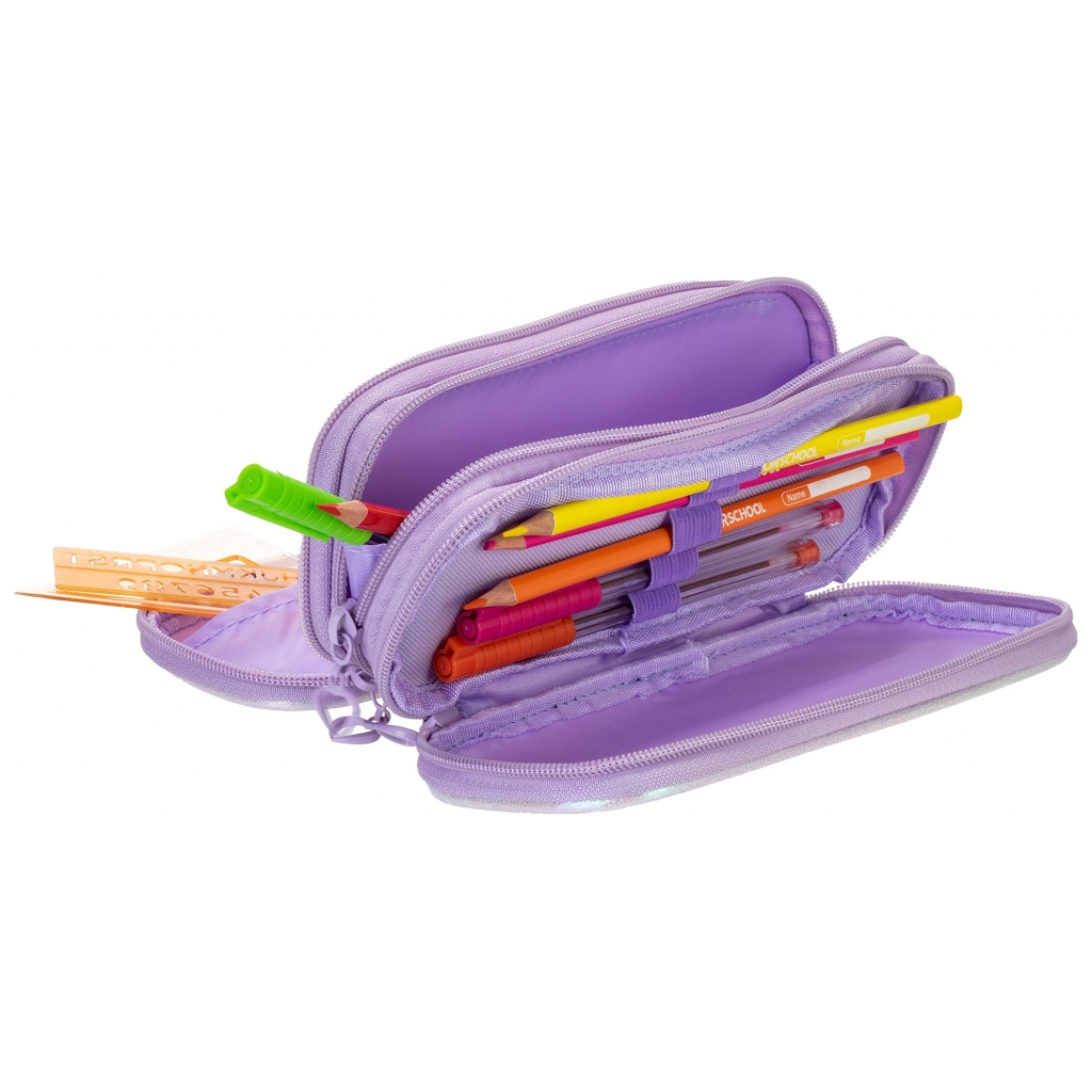 Пенал Cool For School з блискітками 3 відділення фіолетовий (CF87049) - зображення 2