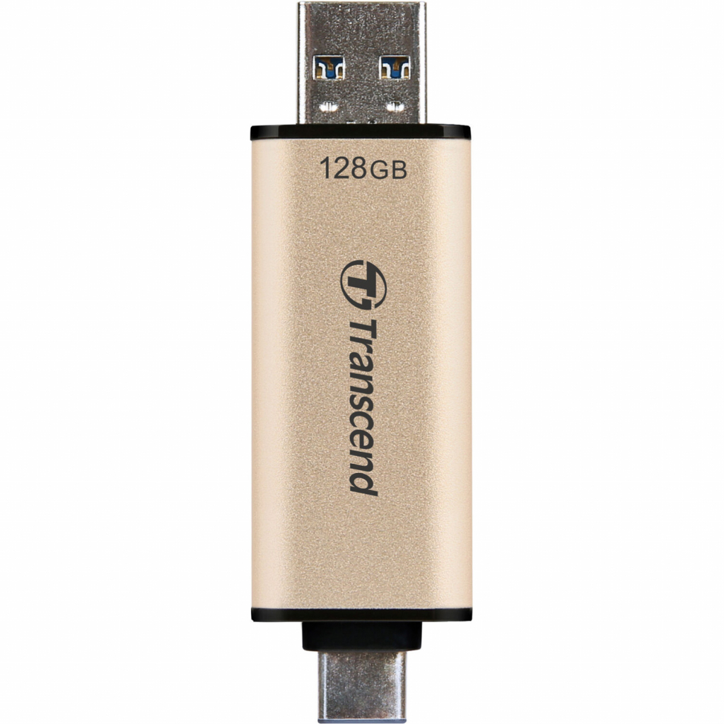 USB флеш накопичувач Transcend 128GB JetFlash 930 Gold-Black USB 3.2/Type-C (TS128GJF930C) - зображення 5