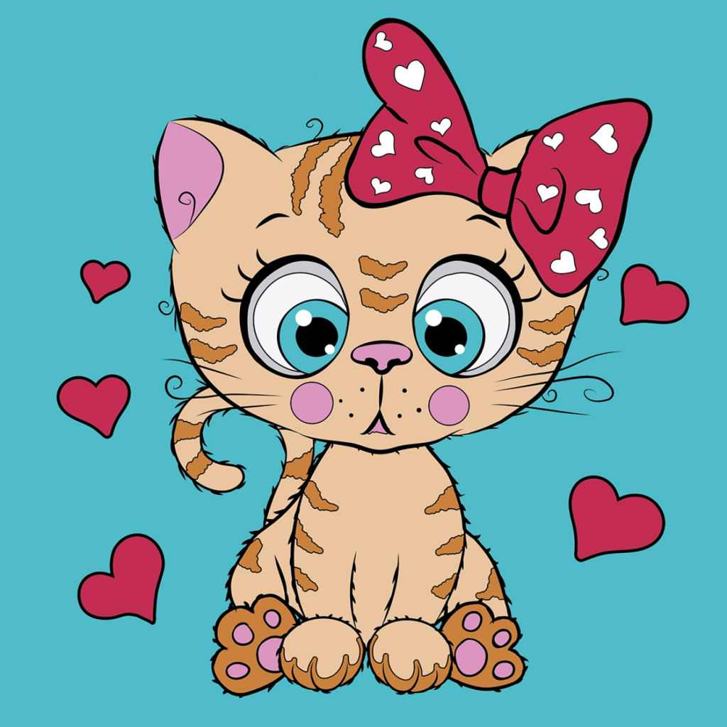 Картина по номерам Santi Рудий котик 25*25 см неонові фарби (954600) - зображення 1