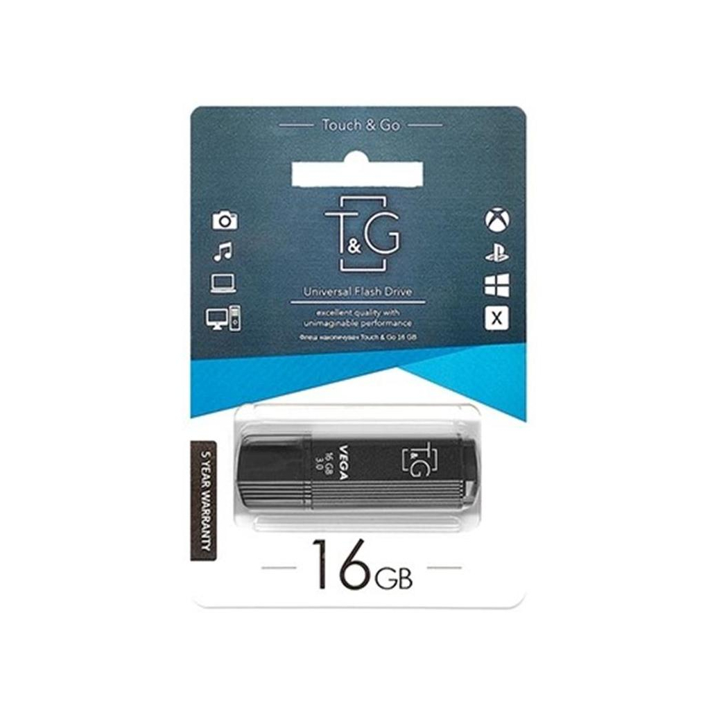 USB флеш накопичувач T&G 16GB 121 Vega Series Black USB 2.0 (TG121-16GBBK) - зображення 2