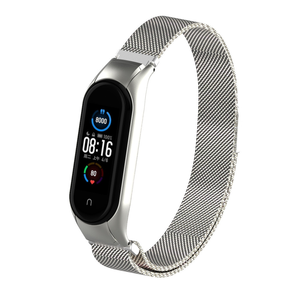 Ремінець до фітнес браслета Armorstandart Milanese Magnetic Band 503 для Xiaomi Mi Band 6/5 Silver (ARM57180) - зображення 1