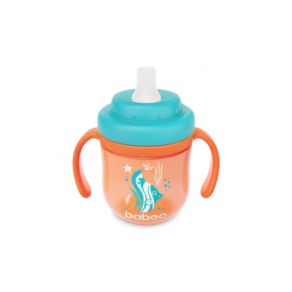Поїльник-непроливайка Baboo із силіконовим носиком Marine 200 мл Помаранчева (90599) - зображення 2