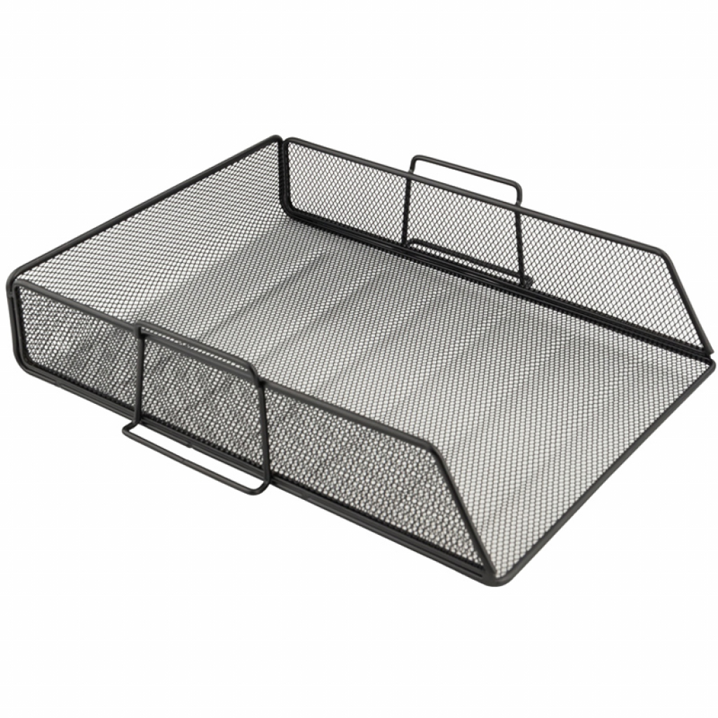 Лоток для паперів Axent горизонтальний 80x280x340мм металевий, Чорний (2123-01-A) - изображение 1