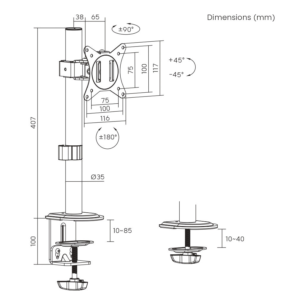 Кронштейн Brateck LDT66-C01 - зображення 11