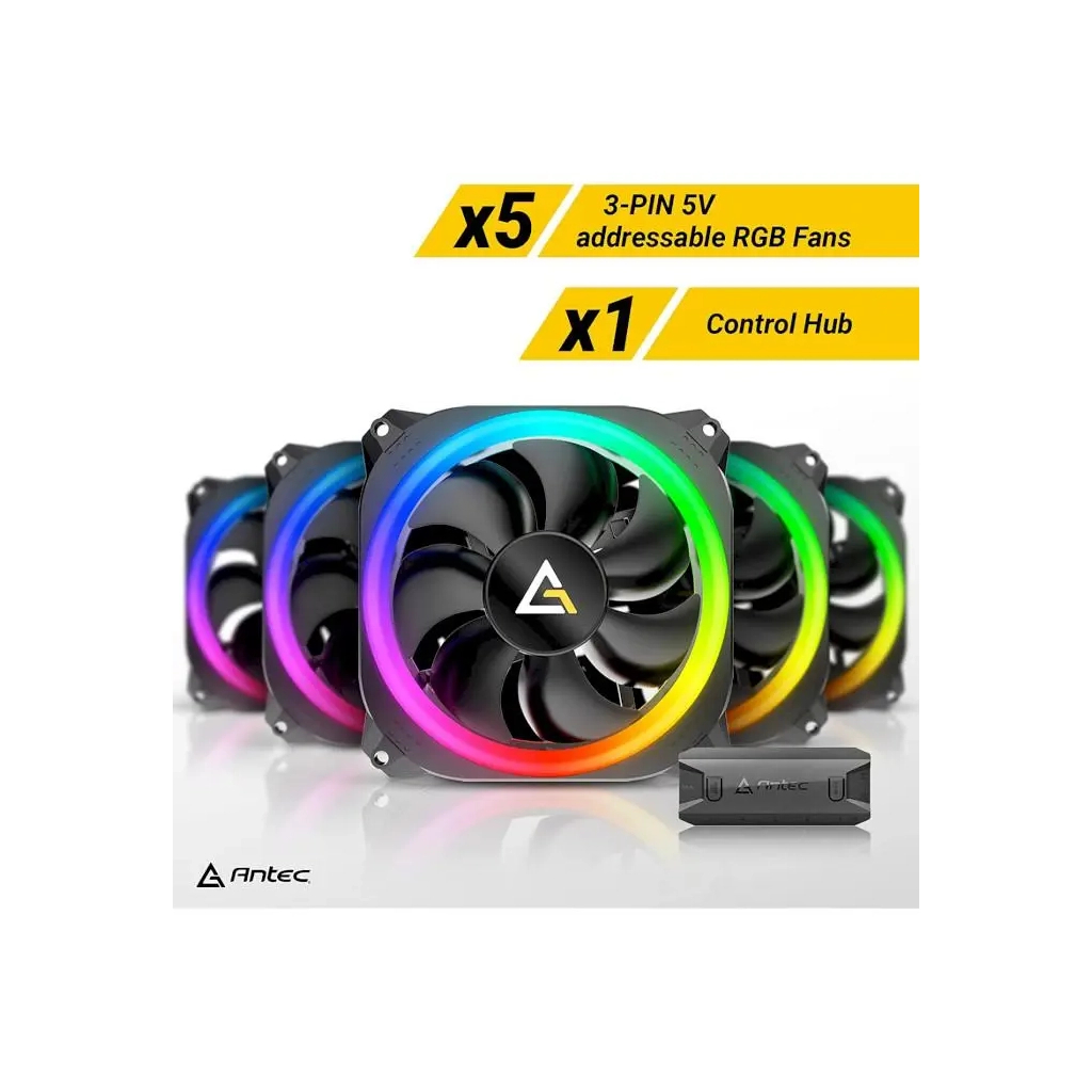 Кулер до корпусу Antec PRIZM 120 ARGB 5+C (0-761345-77512-0) - зображення 4