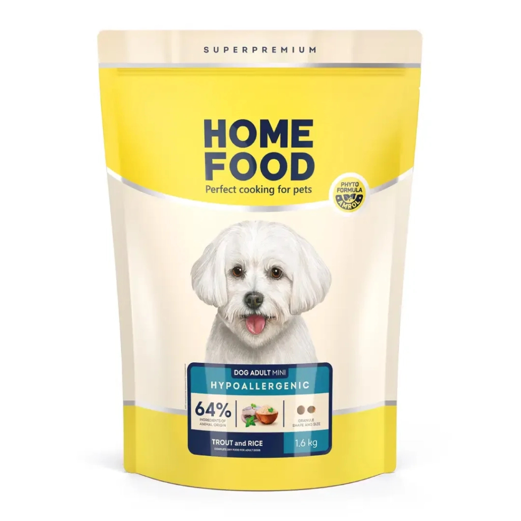 Сухий корм для собак Home Food ADULT MINI Hypoallergenic з фореллю та рисом 1.6 кг (4820235020309) - зображення 1