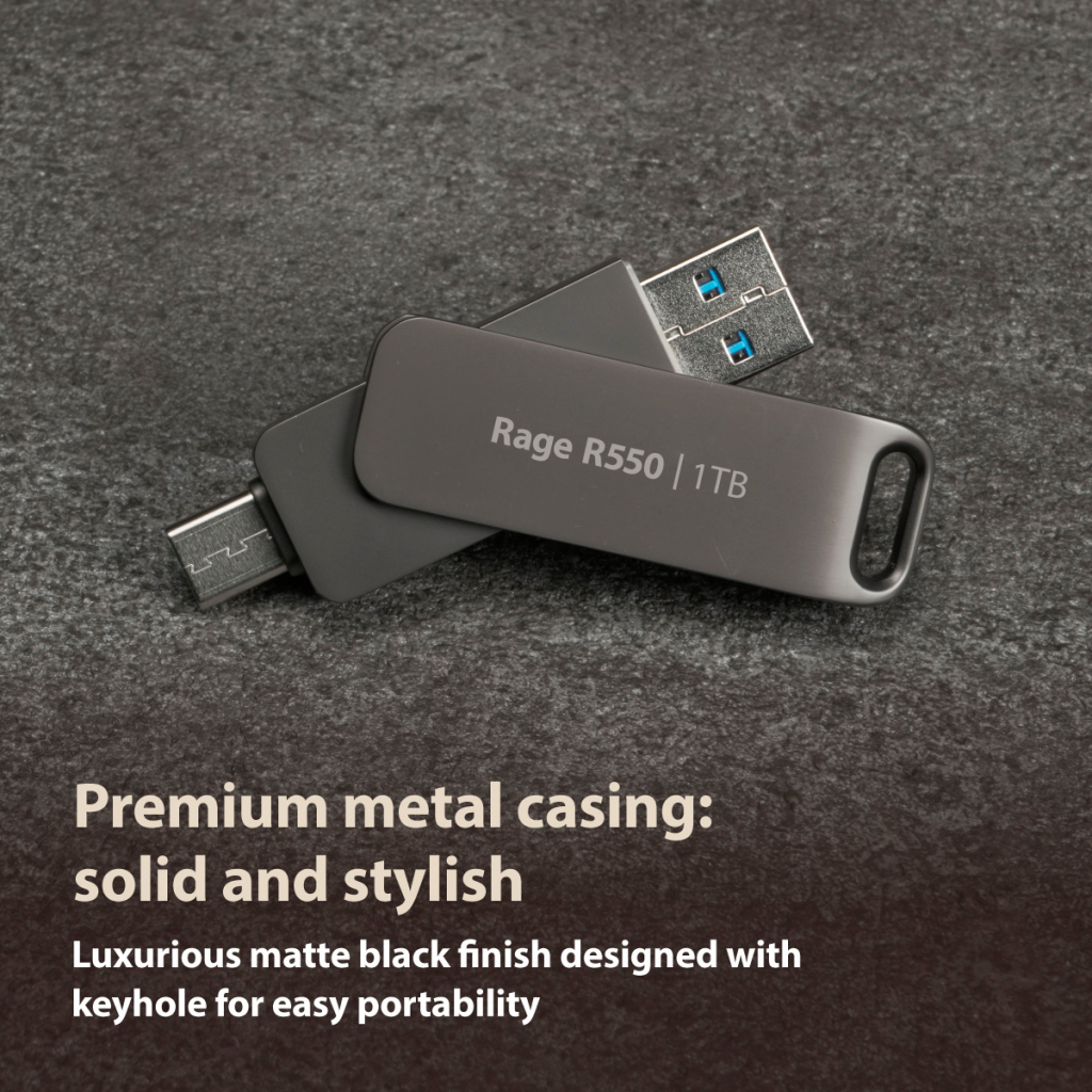 USB флеш накопичувач Patriot 128GB Rage R550 Matte Black USB 3.2/Type-C (PE128GR550DSAD) - изображение 6