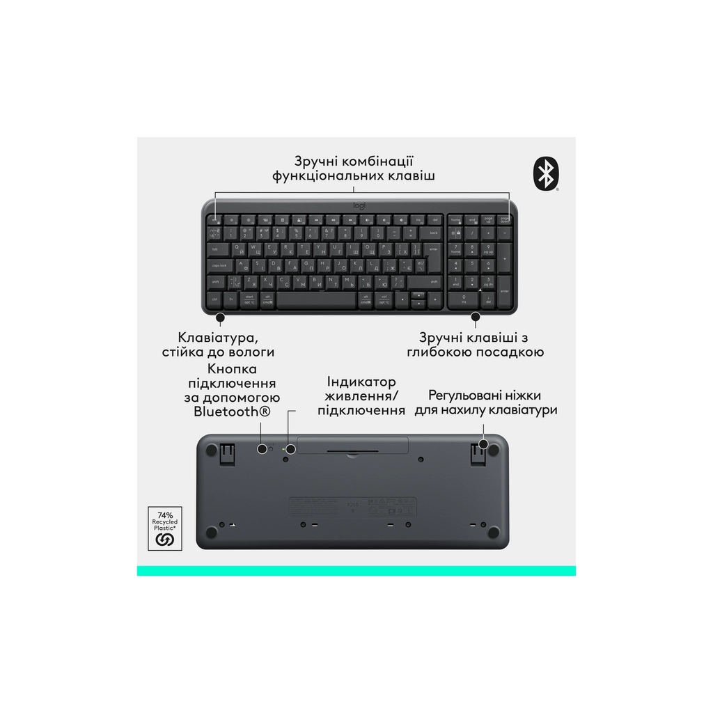 Комплект Logitech MK250 Bluetooth UA Graphite (920-013823) - изображение 8