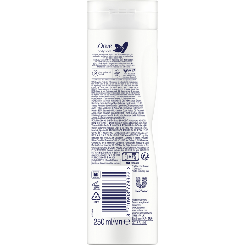 Лосьйон для тіла Dove Відновлюючий 250 мл (8710908778322) - изображение 2