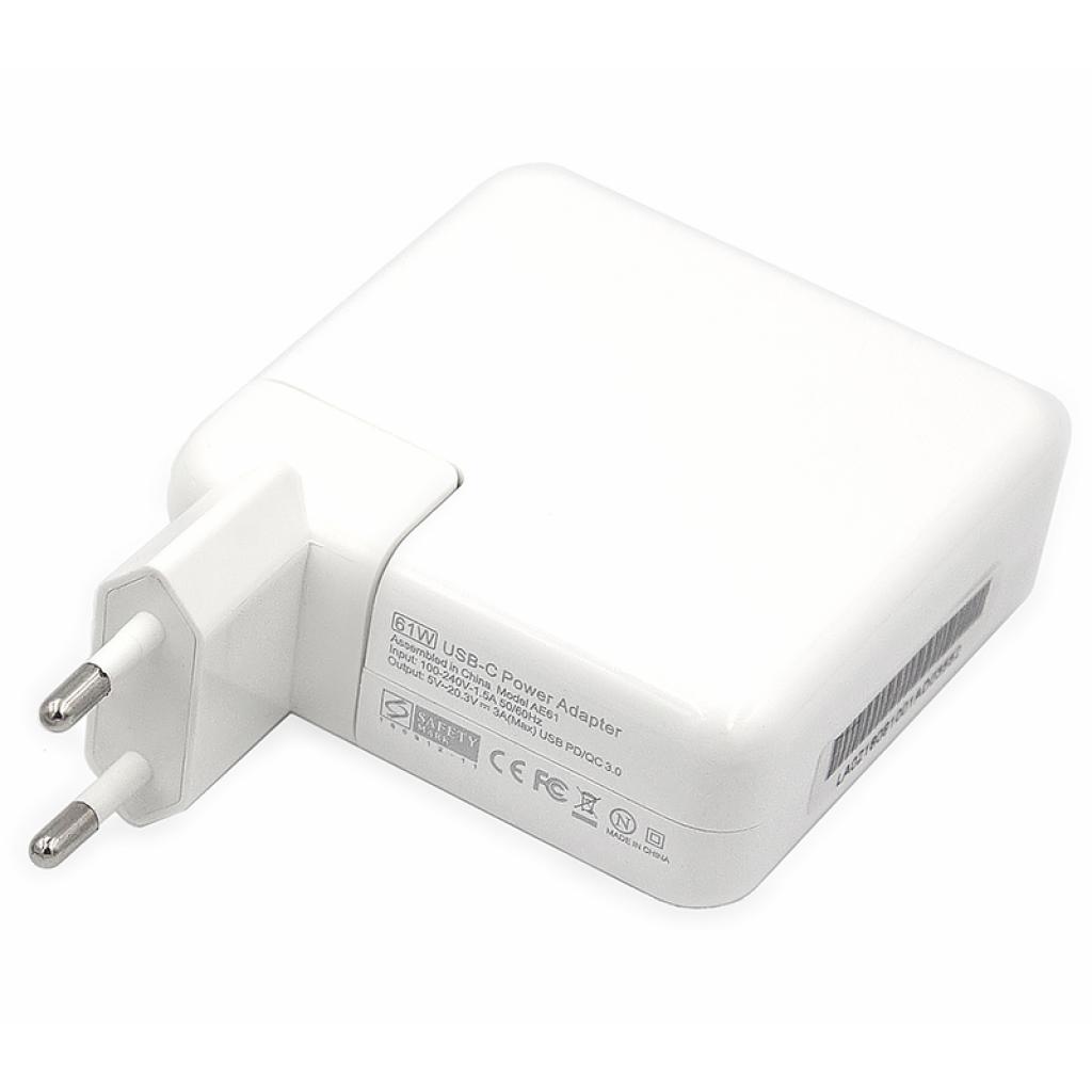 Блок живлення до ноутбуку PowerPlant APPLE 220V, 20V 61W (USB Type-C) (AP61HCUSB) - зображення 1