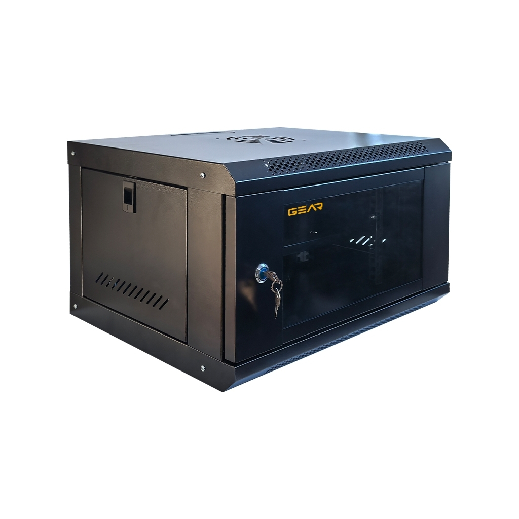 Шафа настінна GEAR 6U 19'' 600x600x300 мм, + полка 19", black (GWMSN-6U-600-600) - изображение 2