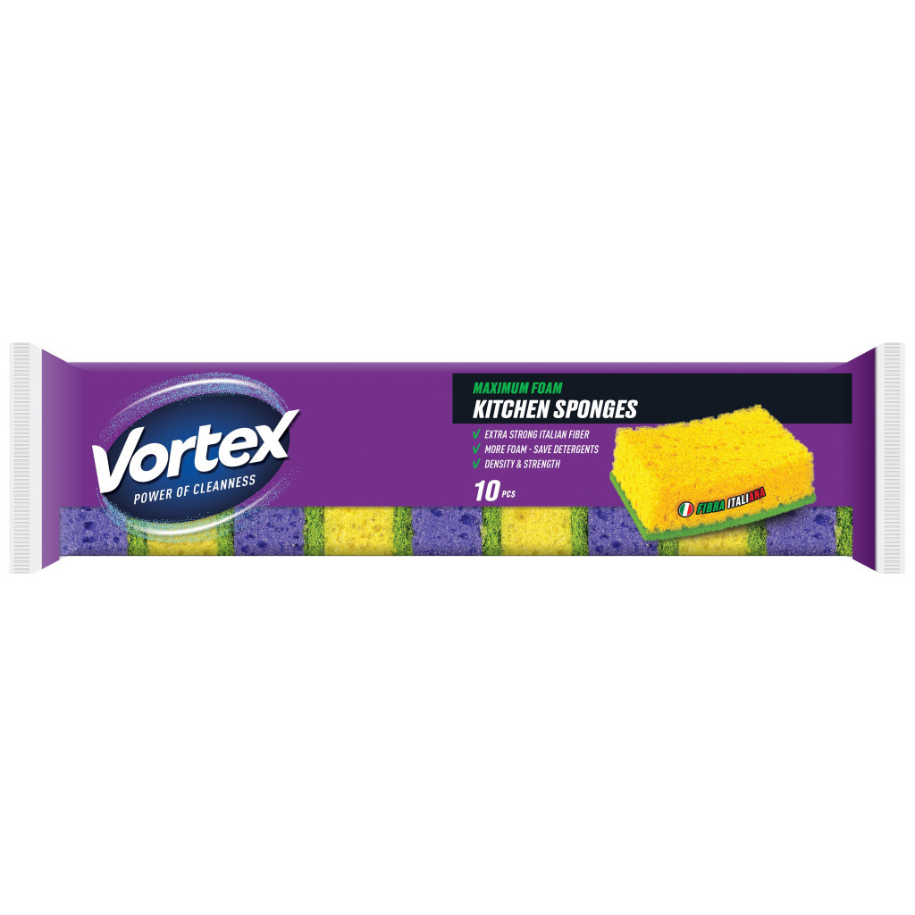 Губки кухонні Vortex 10 шт. (4823071614398) - зображення 1