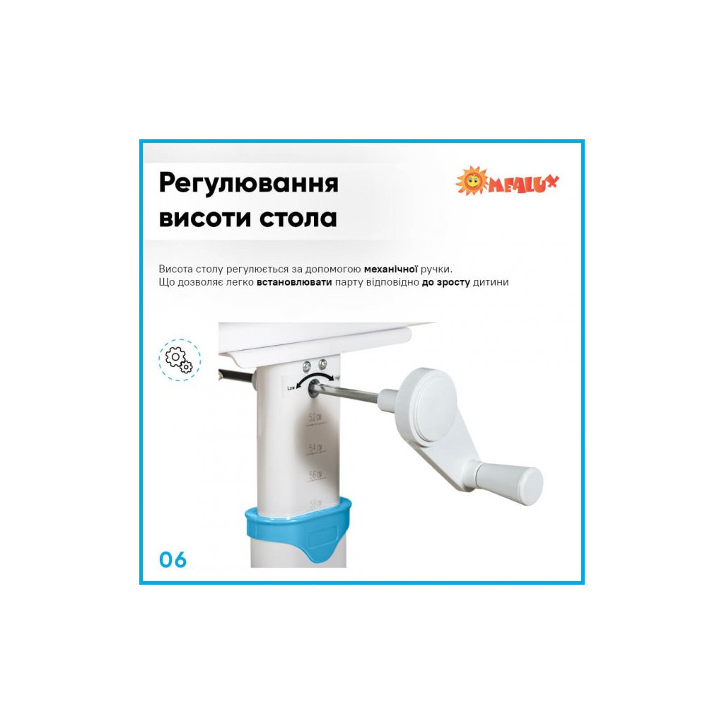 Парта зі стільцем Evo-kids Blue (BD-22 BL) - изображение 7