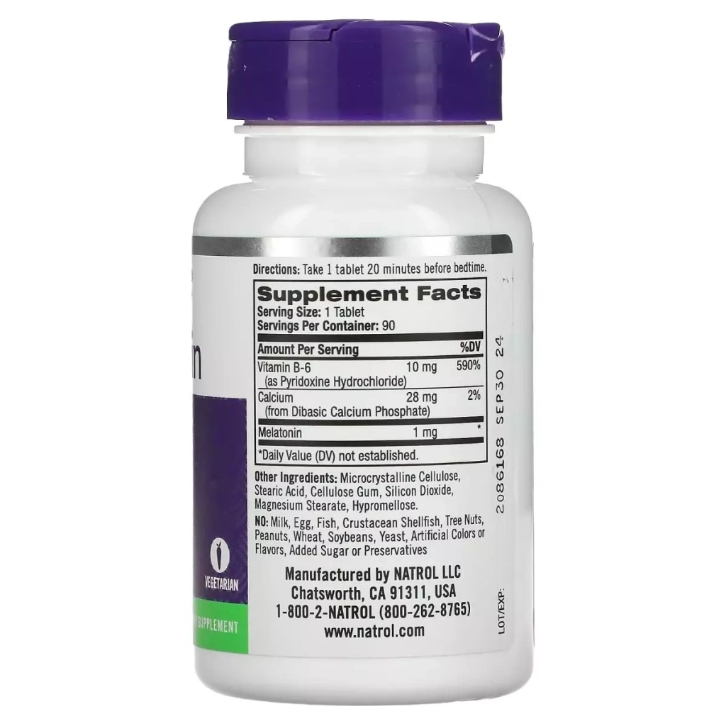 Амінокислота Natrol Мелатонін, 1 мг, Melatonin, 90 таблеток (NTL-00465) - зображення 2