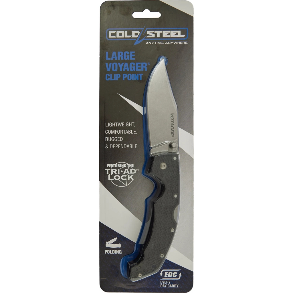 Ніж Cold Steel Voyager Large Clip Point Black (блістер) (CS-29ACZ) - зображення 3