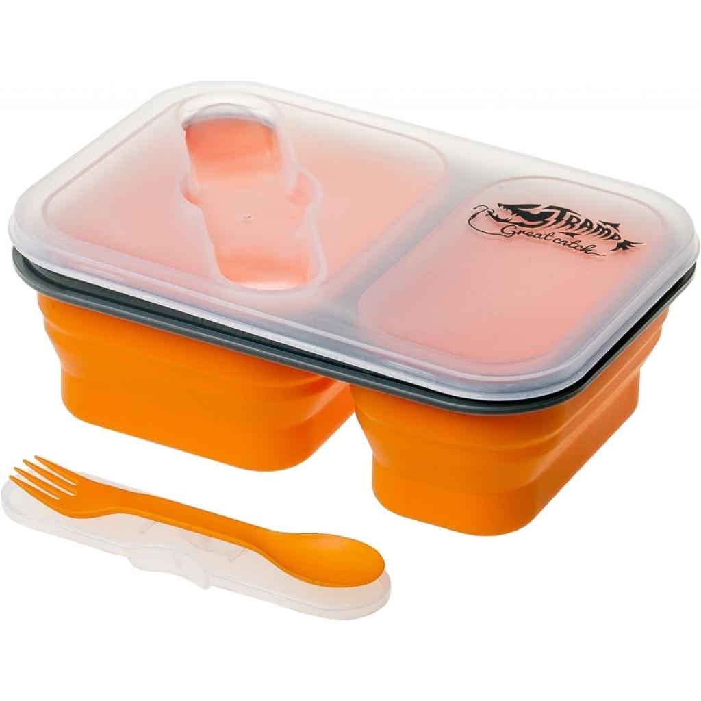 Набір туристичного посуду Tramp 2 відсіки силіконовий 900ml orange (TRC-090-orange) - зображення 2
