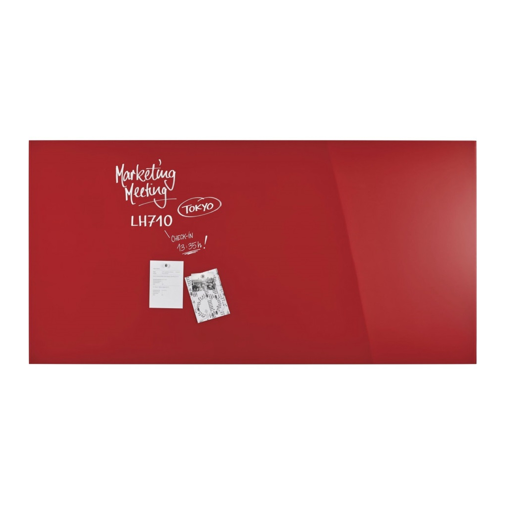 Офісна дошка Magnetoplan скляна магнітно-маркерна 2000x1000 червона Glassboard-Red (13409006) - изображение 5