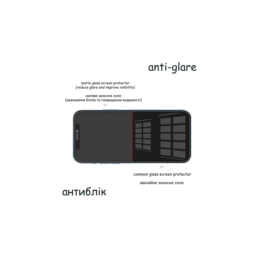 Скло захисне Drobak Matte Glass A+ Apple iPhone 14 Pro (Black) (292946) - зображення 6