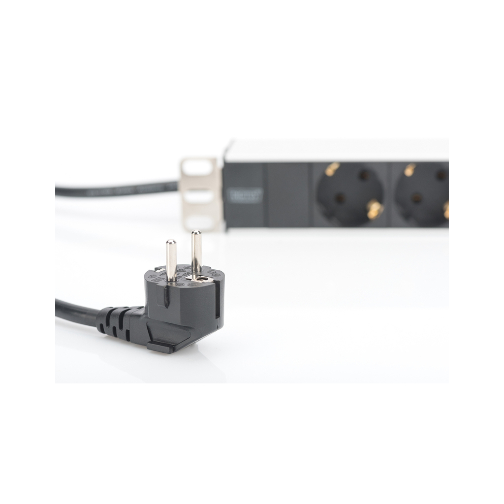 Силовий блок Zpas 1U, 8xSchuko, 16A, 250V, вилка Schuko (DN-95401) - изображение 5