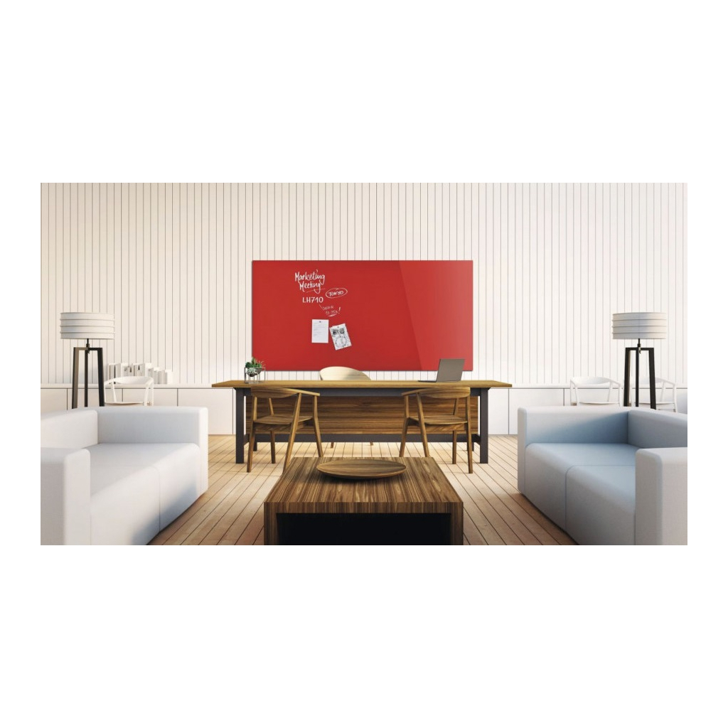 Офісна дошка Magnetoplan скляна магнітно-маркерна 2000x1000 червона Glassboard-Red (13409006) - изображение 6