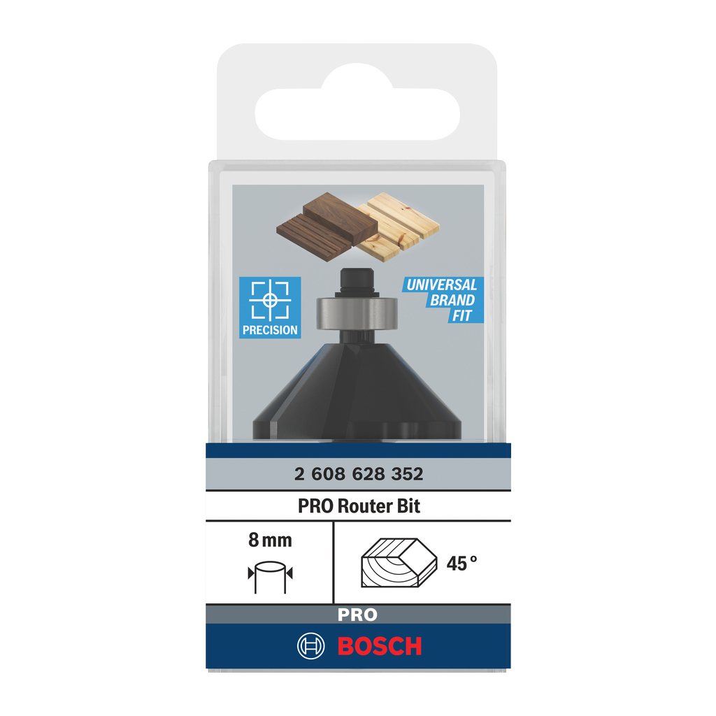 Фреза Bosch Professional фасонна, Std, S8, D11, L15 45° (2.608.628.352) - зображення 2