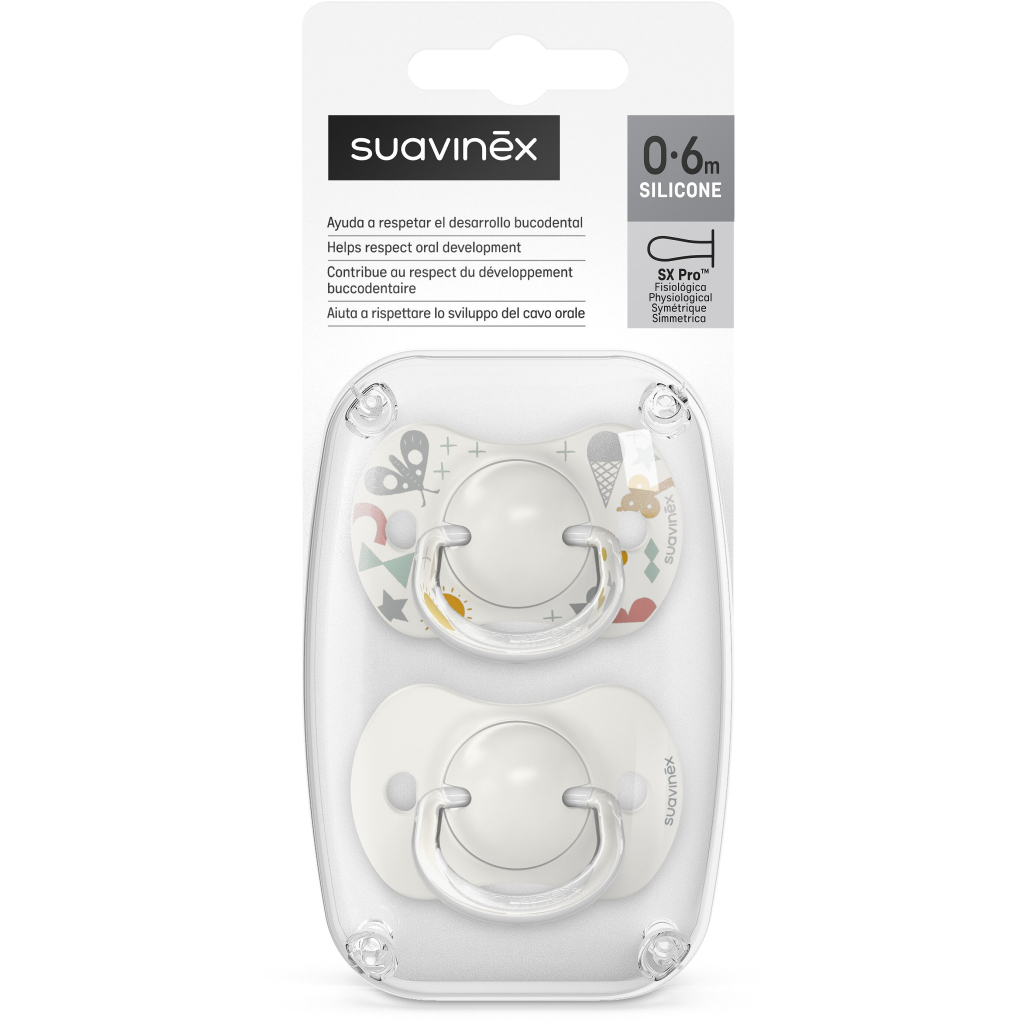 Пустушка Suavinex A walk in the park фізіологічна 2 шт. 0-6 місяців, сіра (308268) - зображення 5