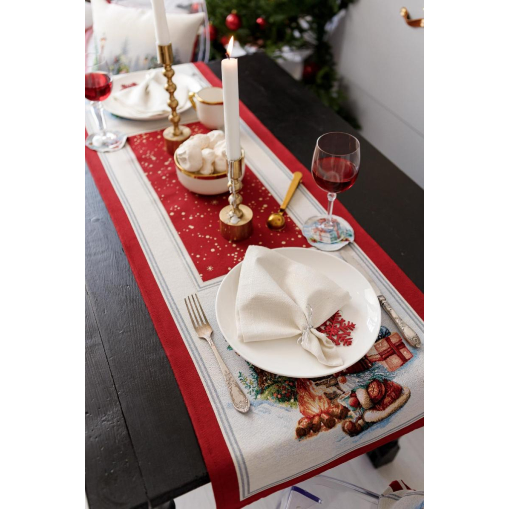 Доріжка на стіл Прованс гобеленова Різдвяне багаття 35х100 см (036899) - зображення 2