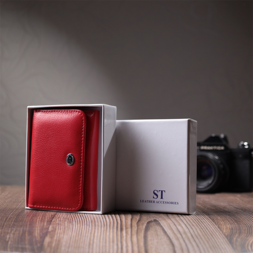 Гаманець ST Leather З натуральної шкіри Червоний (22721) - зображення 11