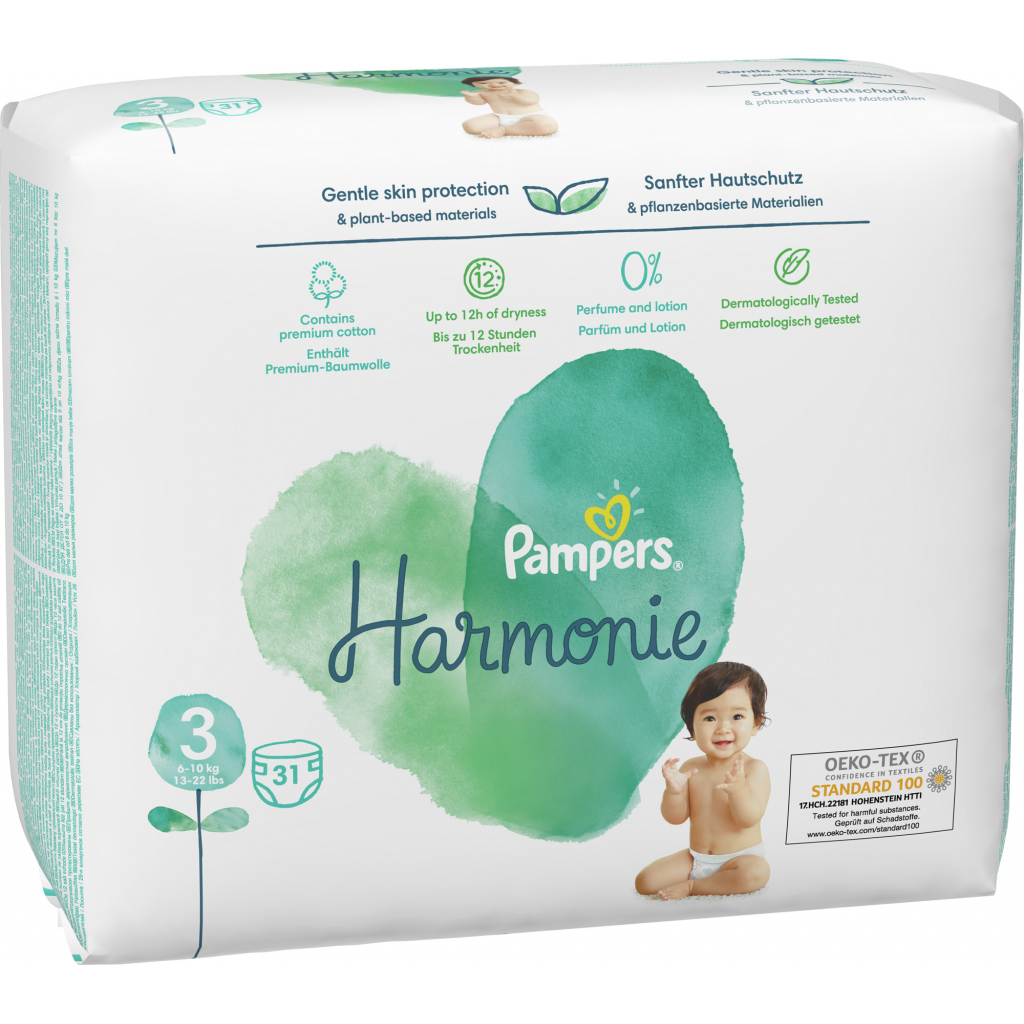 Підгузки Pampers Harmonie Розмір 3 (6-10 кг) 31 шт. (8006540156599) - зображення 3