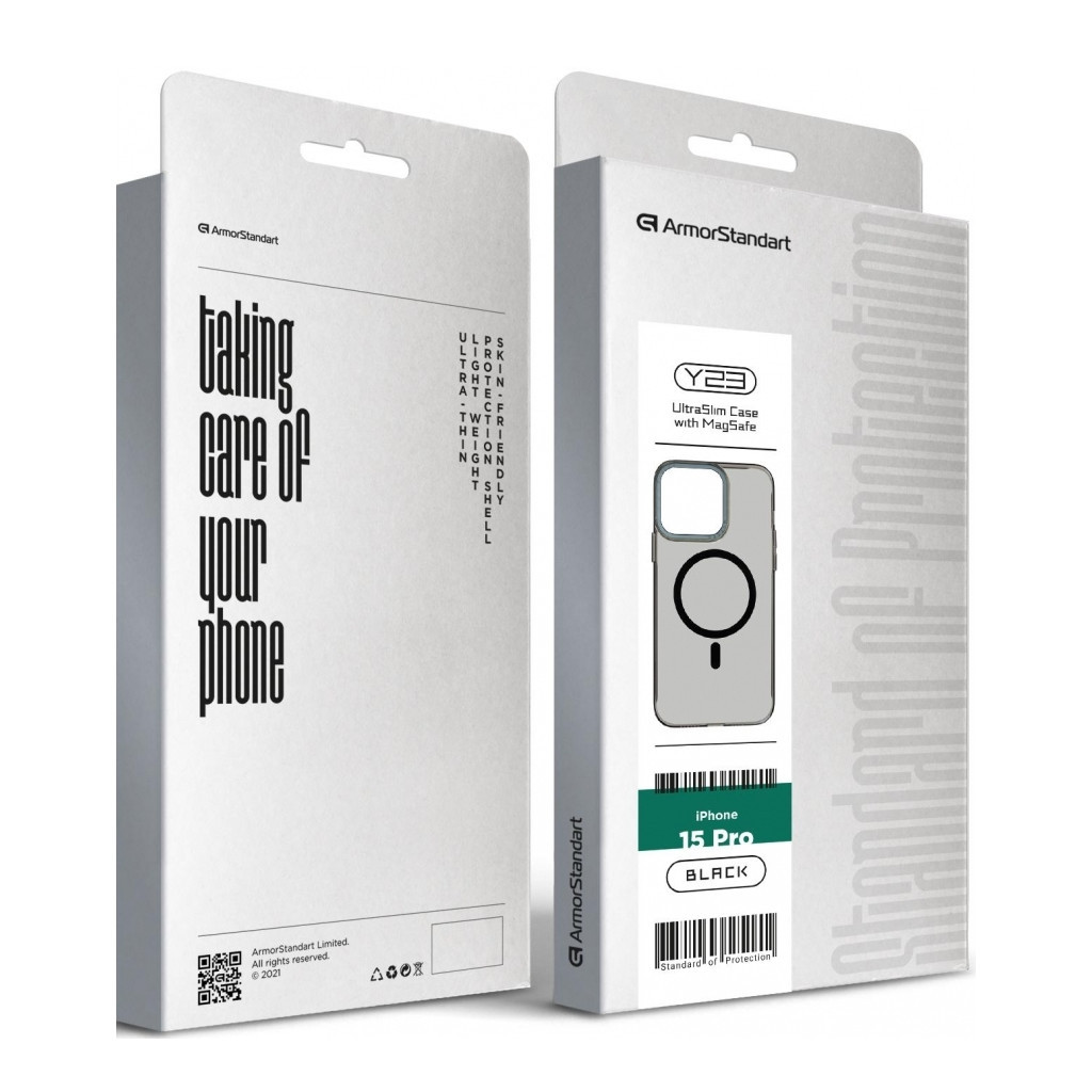 Чохол до мобільного телефона Armorstandart Y23 MagSafe Apple iPhone 15 Pro Transparent Black (ARM68331) - зображення 4