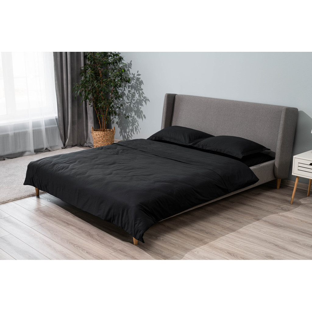 Підковдра Ardesto Mix&Match Premium 100% бавовна, сатин чорний 160х220 см (ART1622DVL) - изображение 2