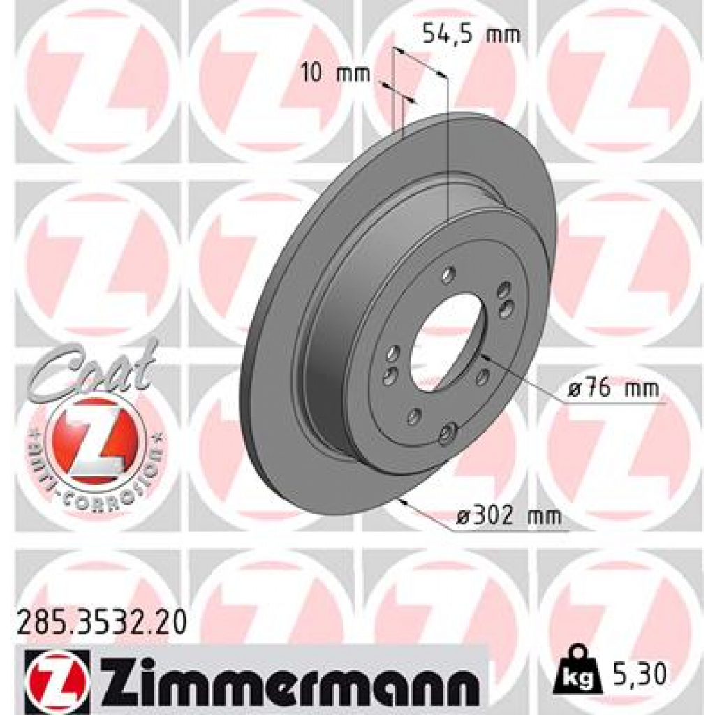 Гальмівний диск ZIMMERMANN 285.3532.20 - зображення 1