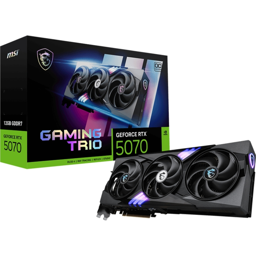 Відеокарта MSI GeForce RTX5070 12Gb GAMING TRIO OC (RTX 5070 12G GAMING TRIO OC) - зображення 7
