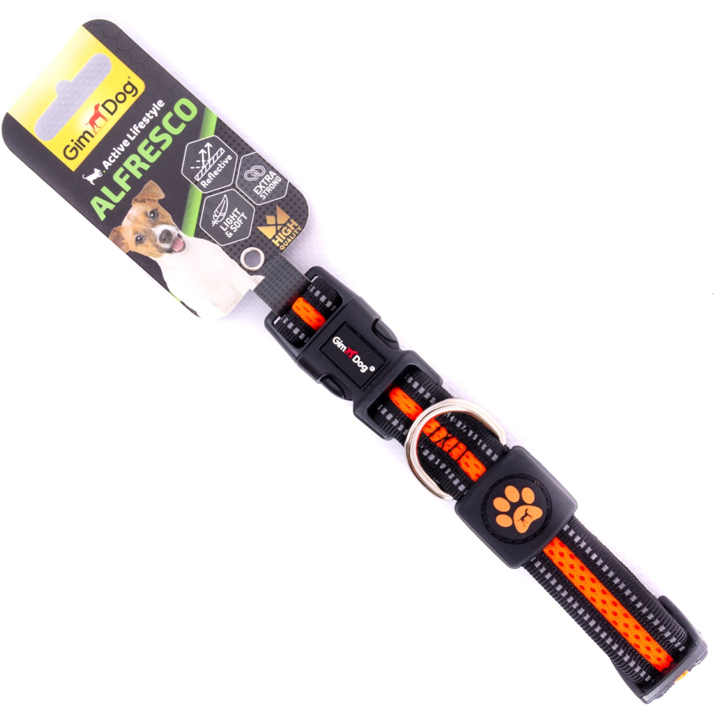 Нашийник для тварин GimDog Alfresco неопрен 28-40 см/20 мм жовтогарячий (8009632059457) - изображение 1