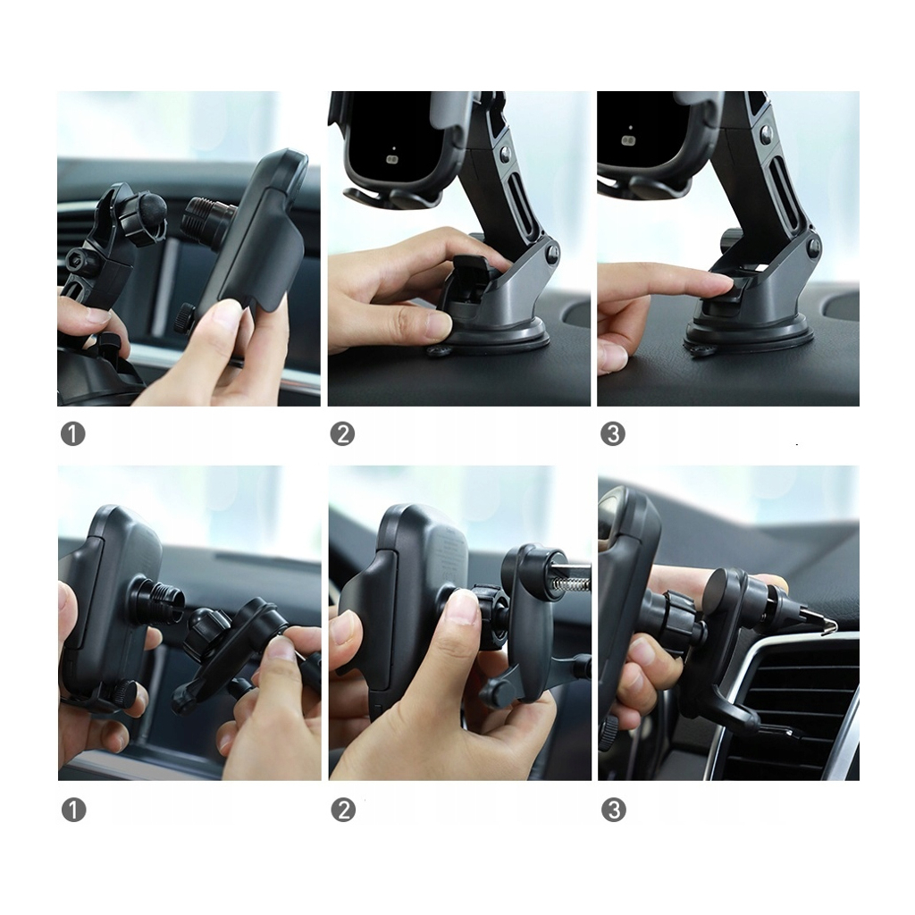 Універсальний автотримач Baseus Light Electric Holder Black (WXHW03-01) - зображення 5