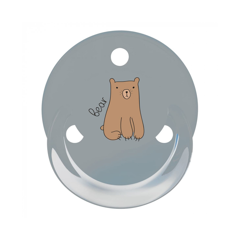 Пустушка Baby-Nova Penguin&Bear Uni 0-24 міс., блакитна/сіра, 2 шт. (3962098) - зображення 3