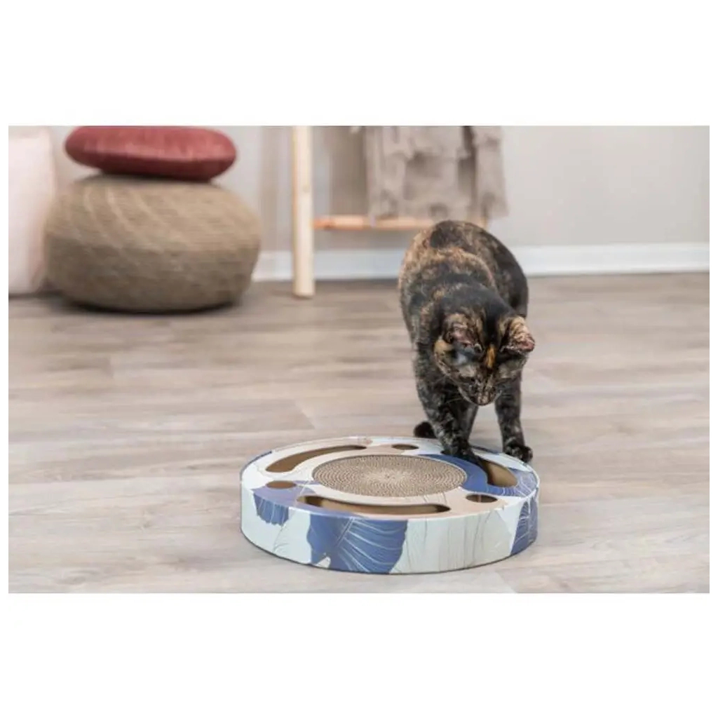 Дряпка (кігтеточка) для котів Trixie картонна з м'ячиками та м'ятою 33×5.5 см (синя) (4011905480046) - изображение 3