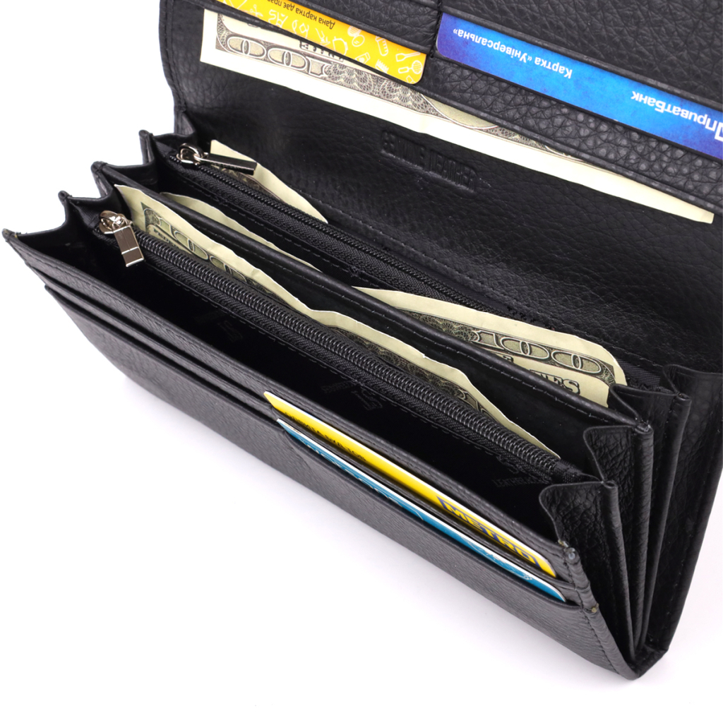 Гаманець ST Leather З натуральної шкіри Чорний (23097) - зображення 7