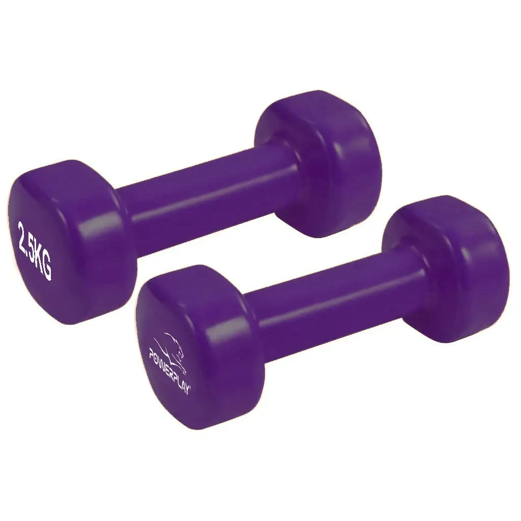 Гантель PowerPlay вінілові 4125 Achilles 2 х 2.5 кг Фіолетові (PP_4125_2.5kg_2in) - зображення 6