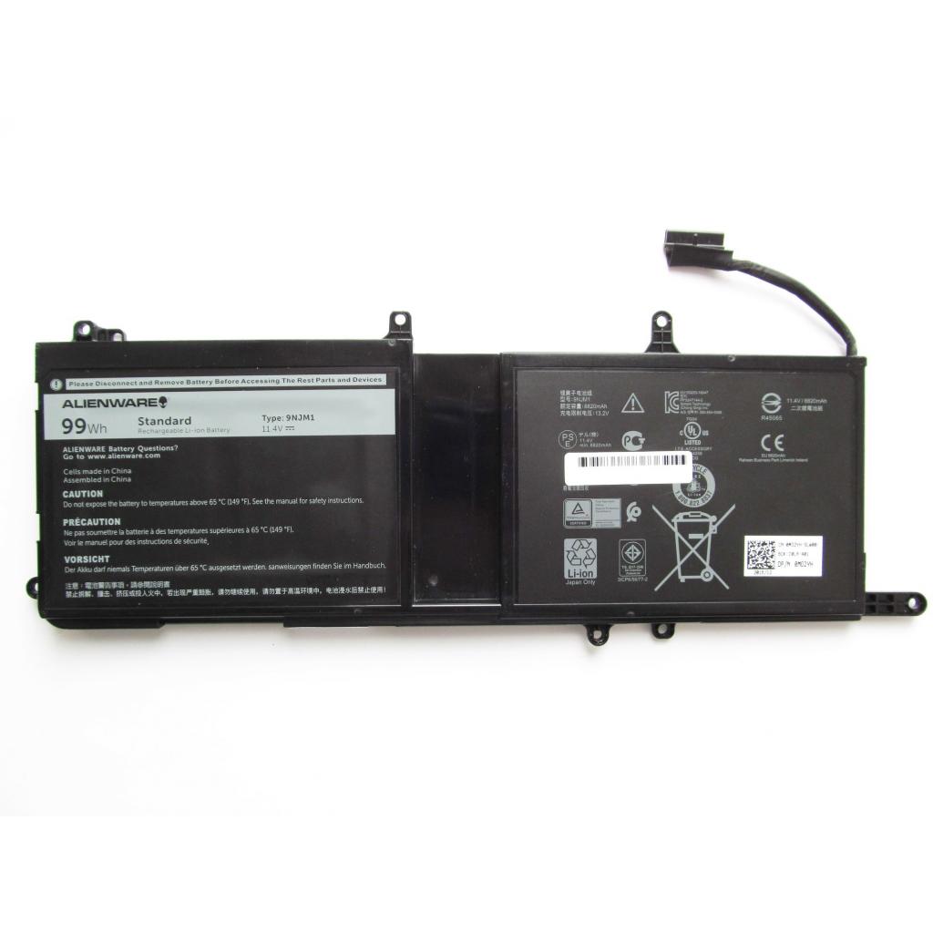 Акумулятор до ноутбука Dell Alienware 17 R4 9NJM1, 99Wh (8820mAh), 9cell, 11.4V, Li-ion (A47317) - зображення 1